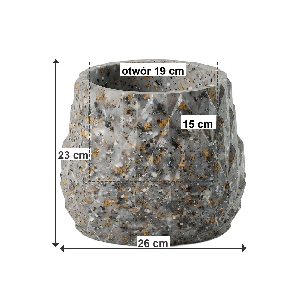 Donica ANANAS M ECO Grey - wymiary