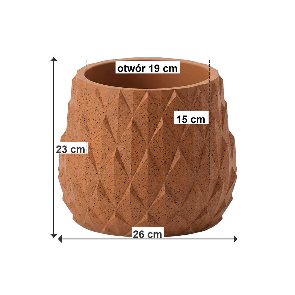Donica ANANAS M ECO Rust - wymiary