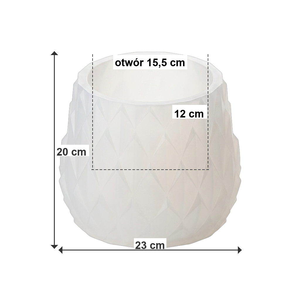 ANANAS S Biały / Transparentny - wymiary