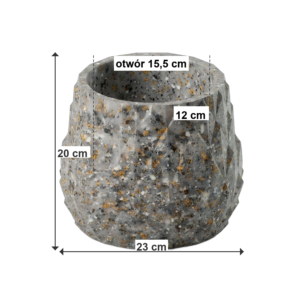 Donica ANANAS S ECO Grey - wymiary