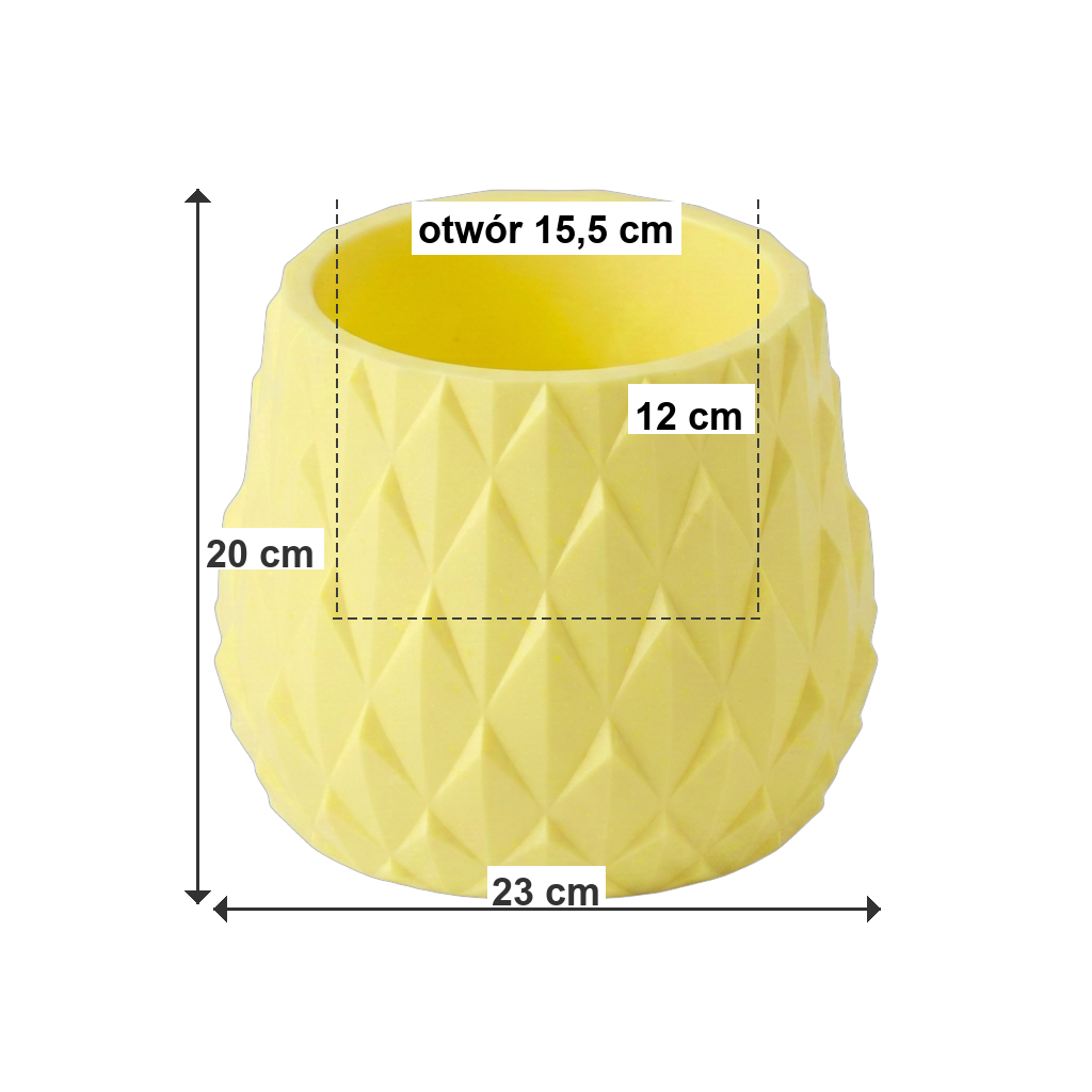 ANANAS S Pastelowy żółty - wymiary