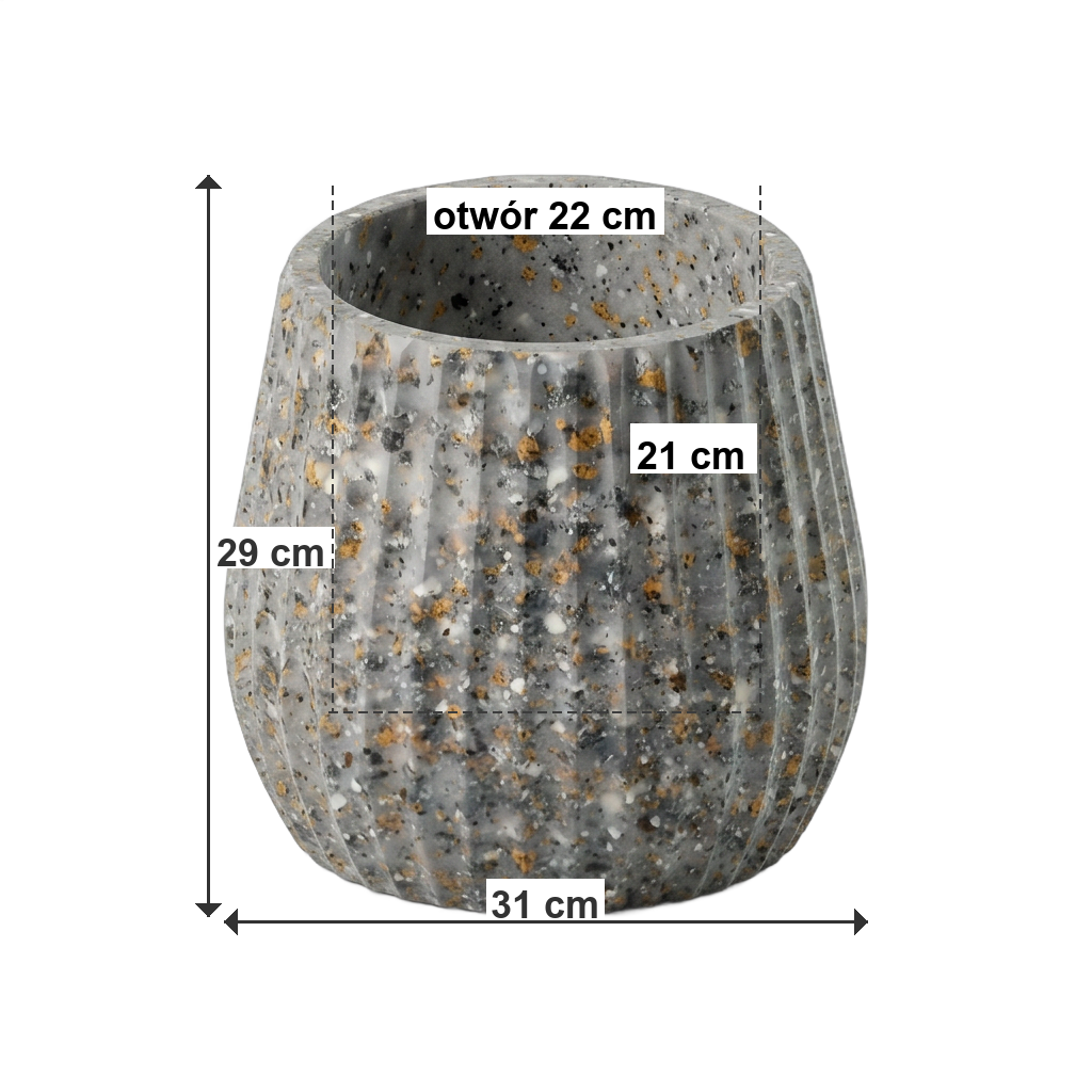 Donica APUS M ECO Grey - wymiary