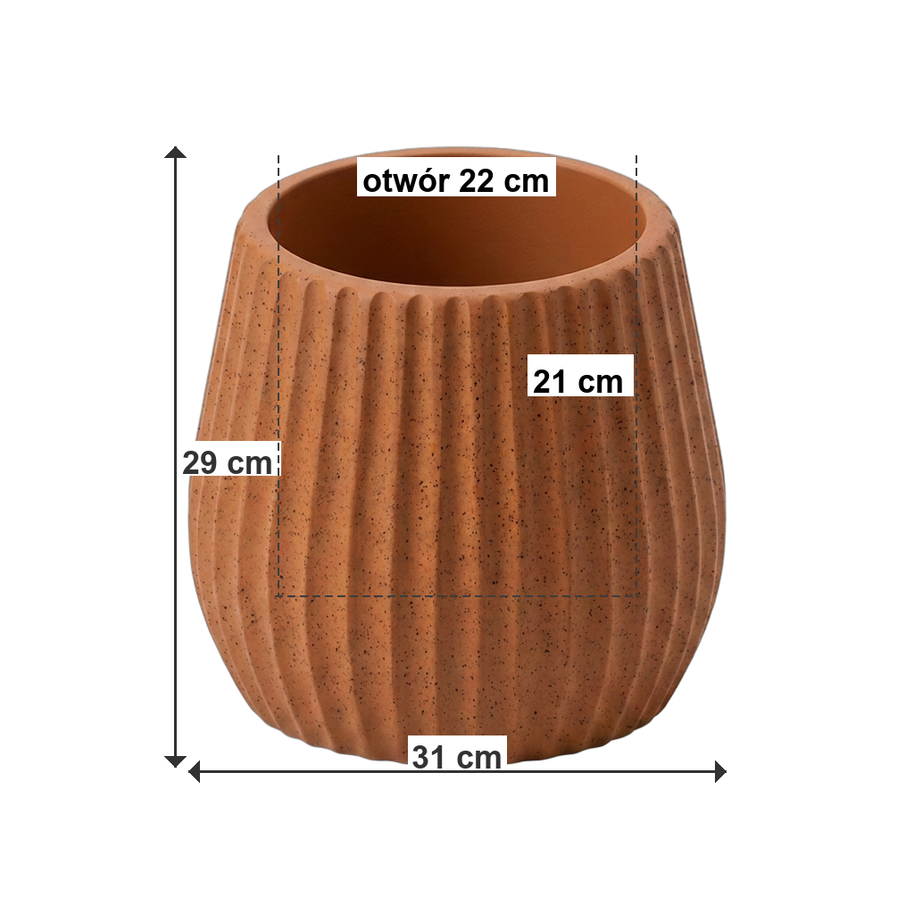 Donica APUS M ECO Rust - wymiary