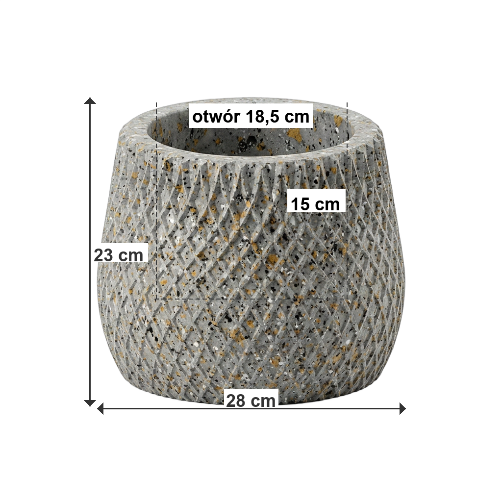 Donica CORDE M ECO Grey - wymiary