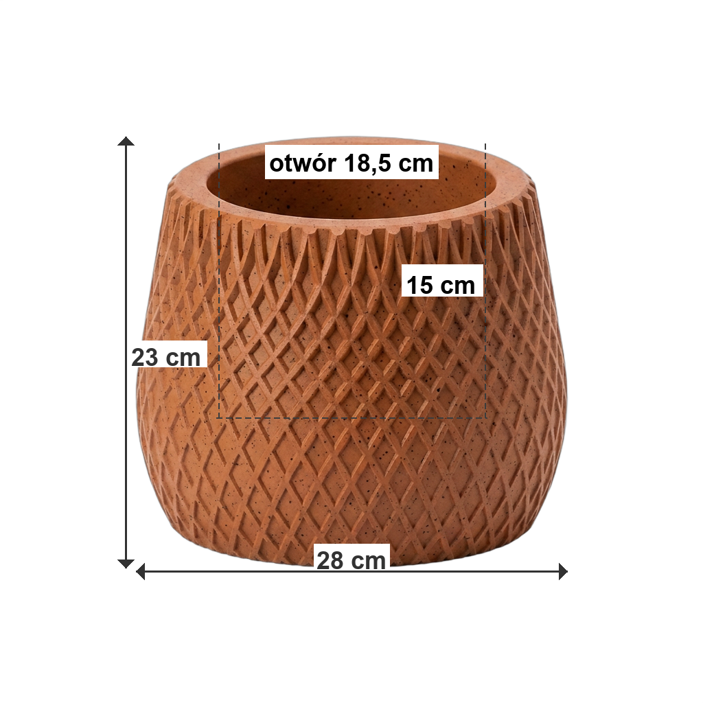 Donica CORDE M ECO Rust - wymiary