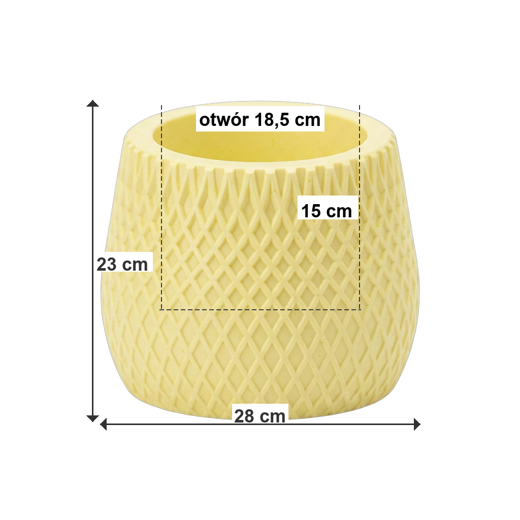CORDE M Pastelowy żółty - wymiary