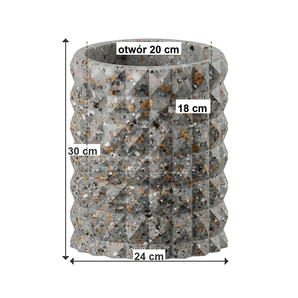 Donica DIAMANTE M ECO Grey - wymiary