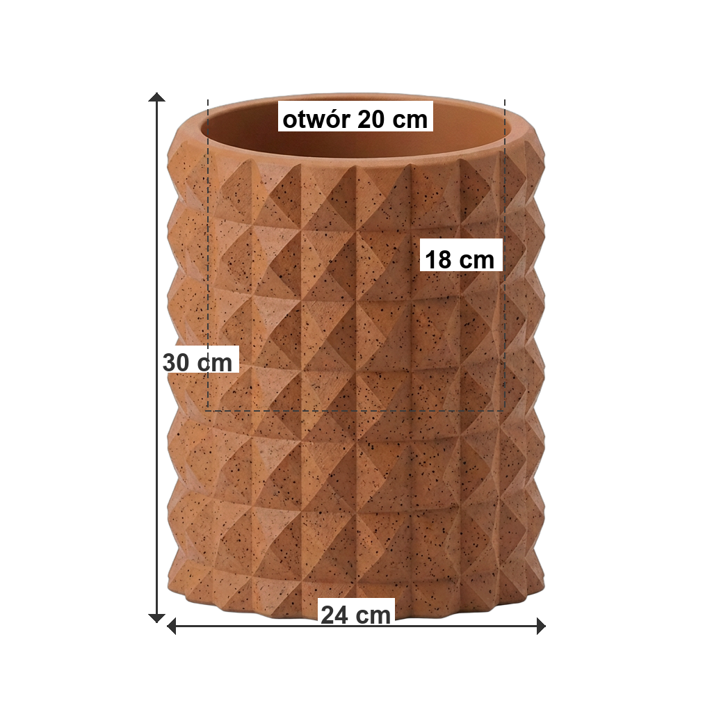 Donica DIAMANTE M ECO Rust - wymiary