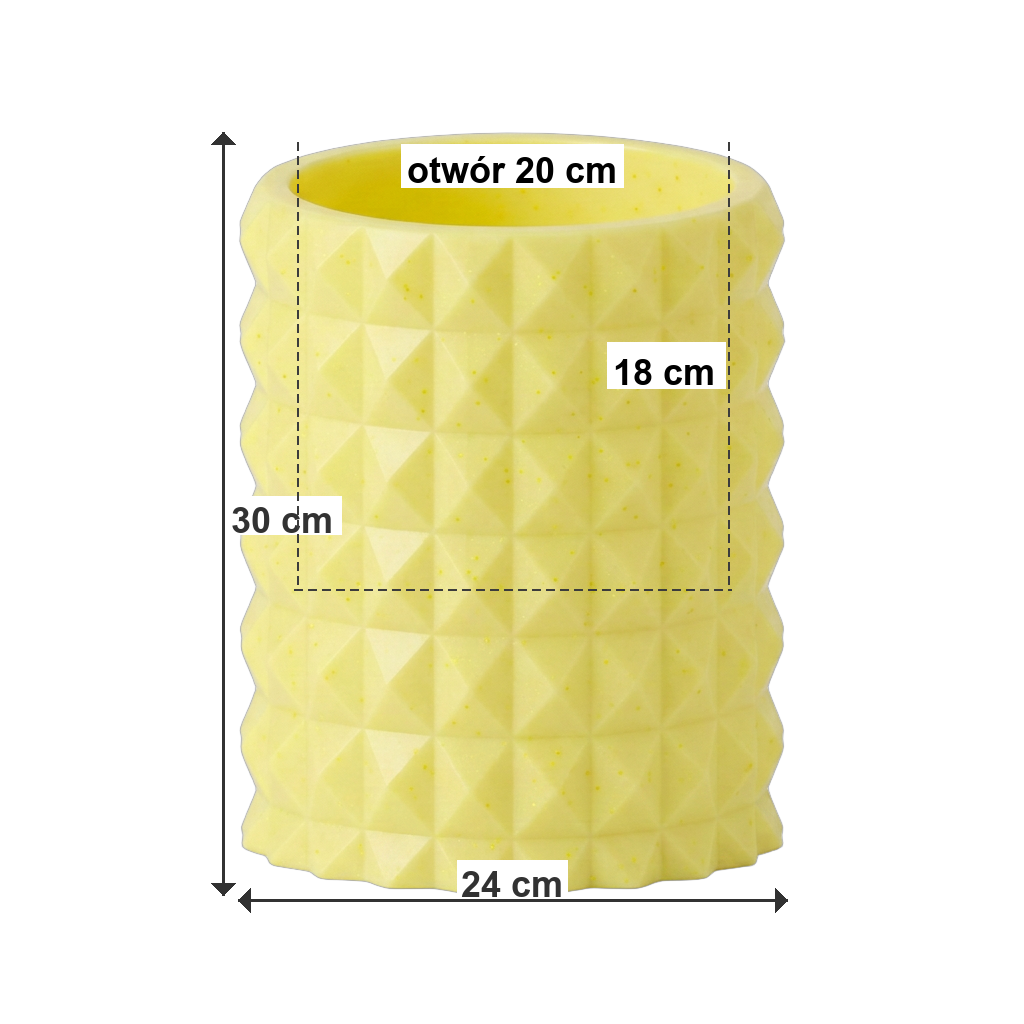 DIAMANTE M Pastelowy żółty - wymiary