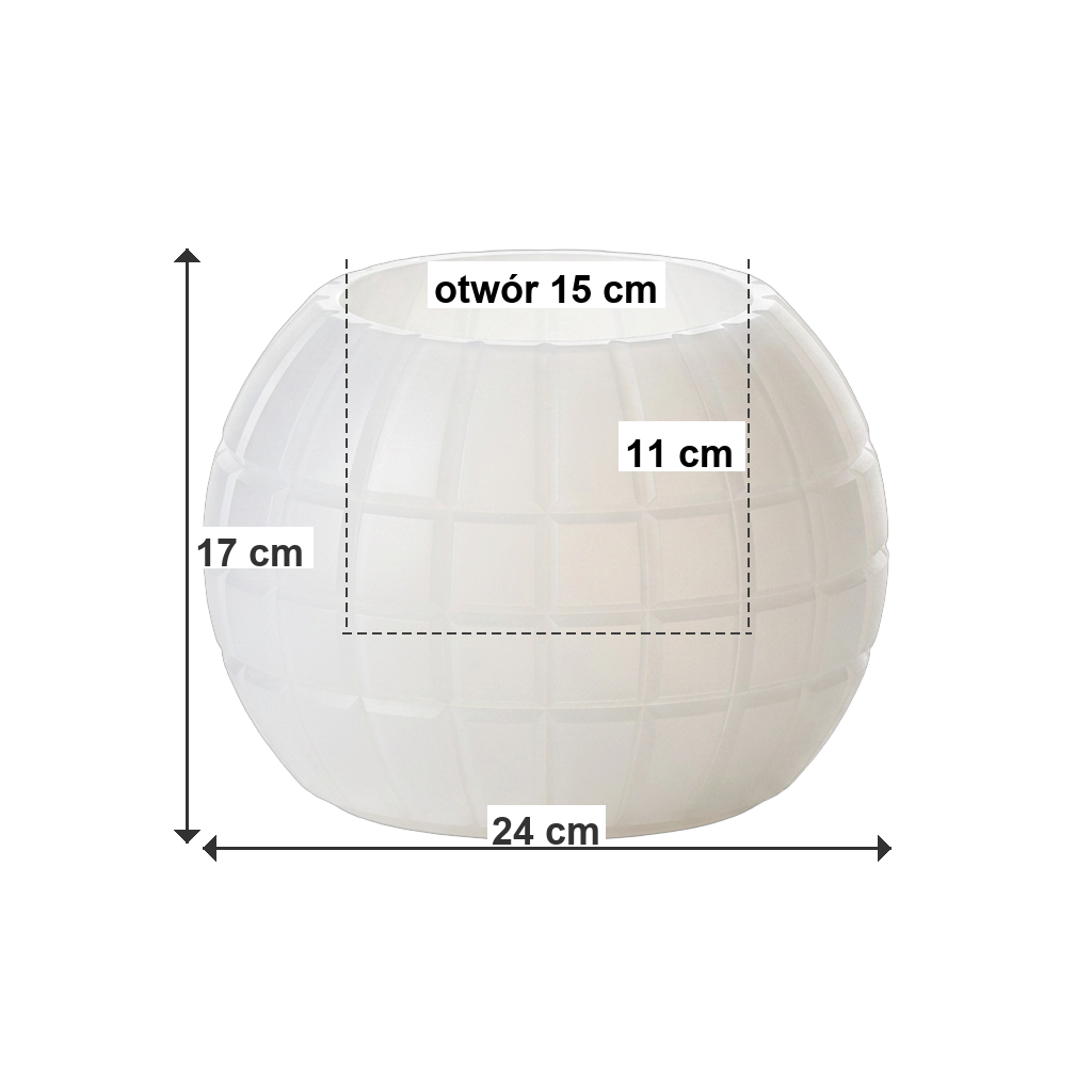 DIAMOND BALL M Biały / Transparentny - wymiary