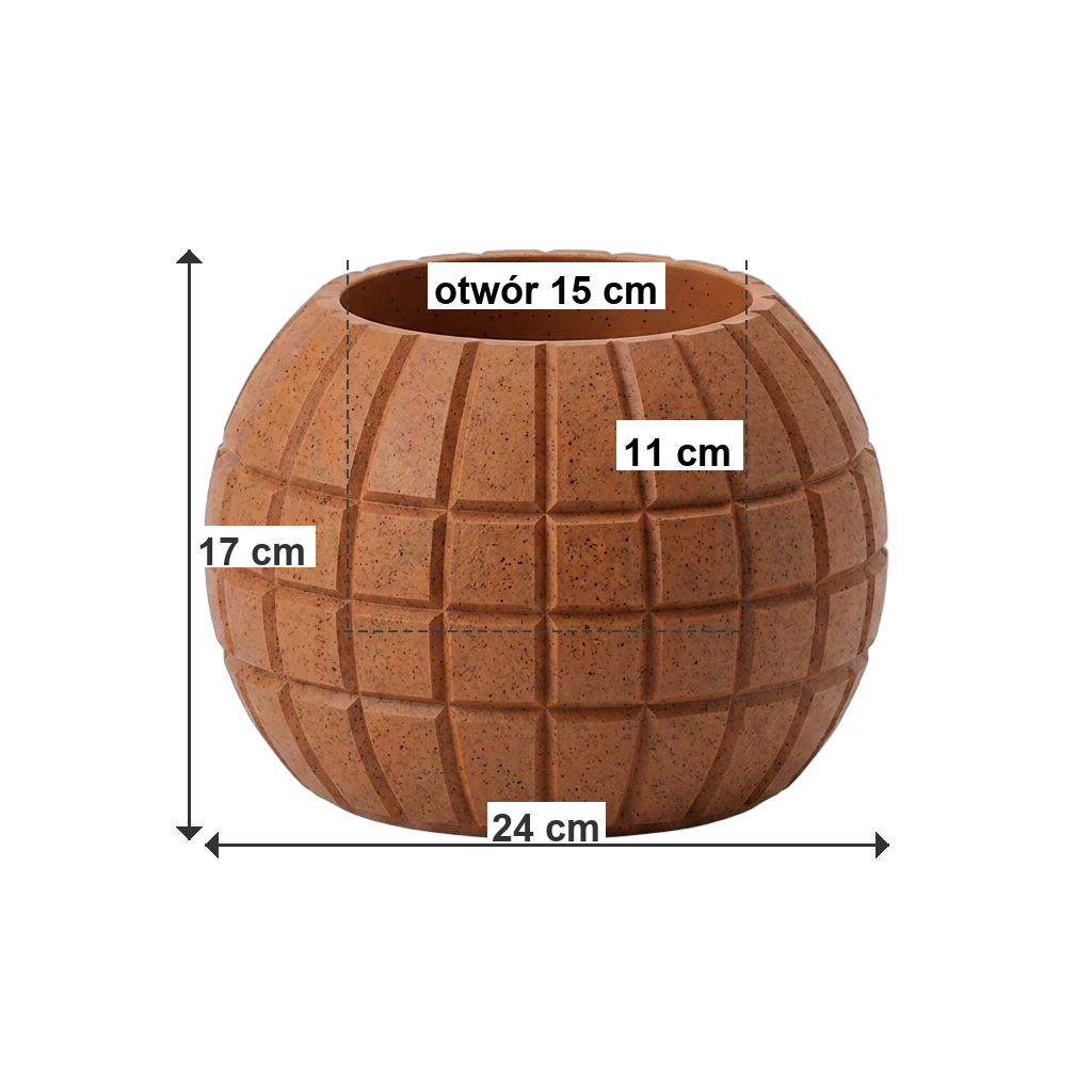 Donica DIAMOND-BALL M ECO Rust - wymiary