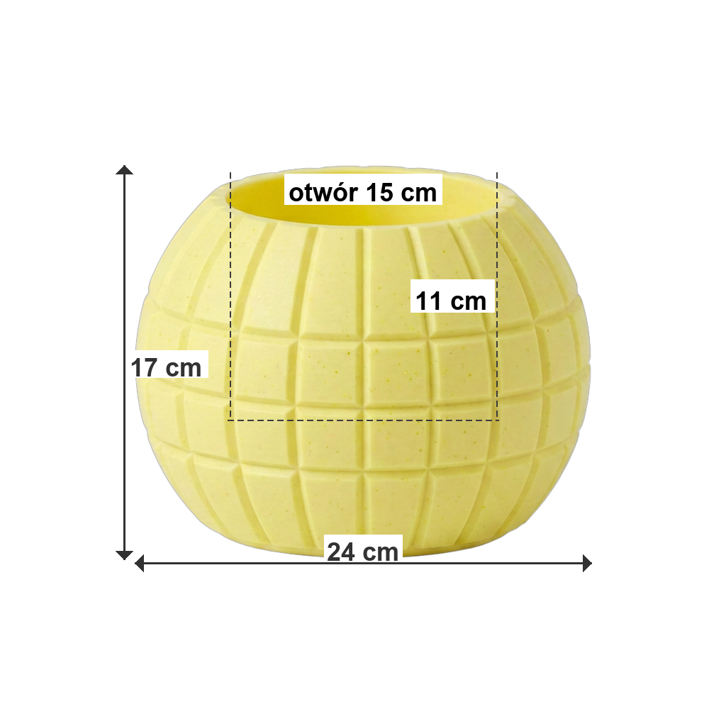 DIAMOND BALL M Pastelowy żółty - wymiary