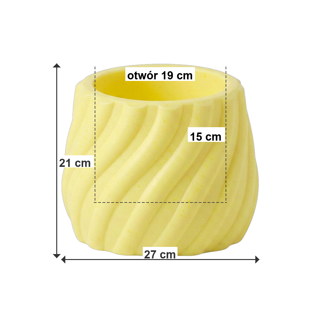 FALA M Pastelowy żółty - wymiary