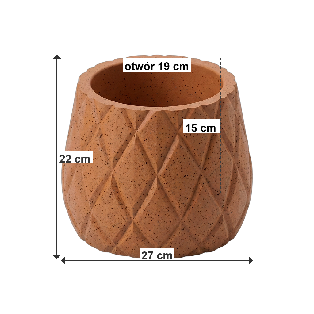Donica FORTUNA M ECO Rust - wymiary