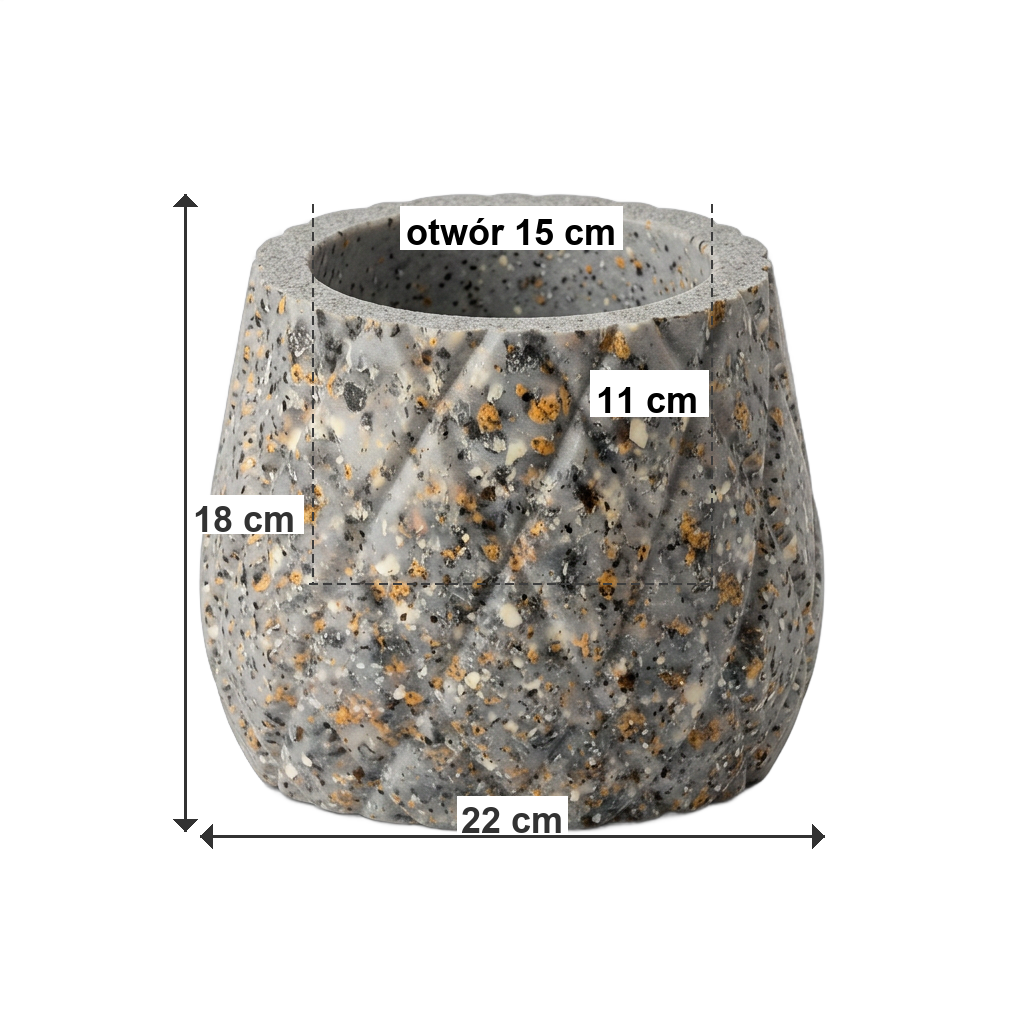 Donica FORTUNA S ECO Grey - wymiary