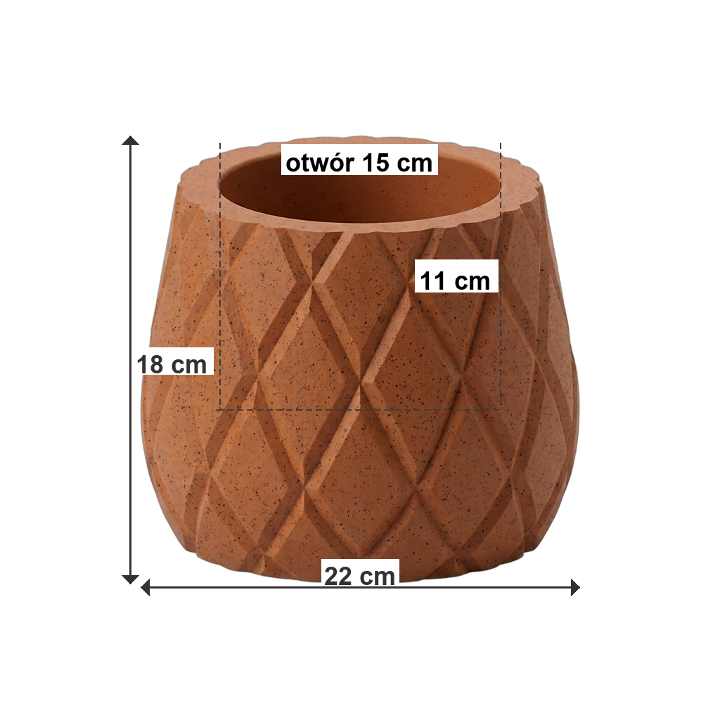 Donica FORTUNA S ECO Rust - wymiary