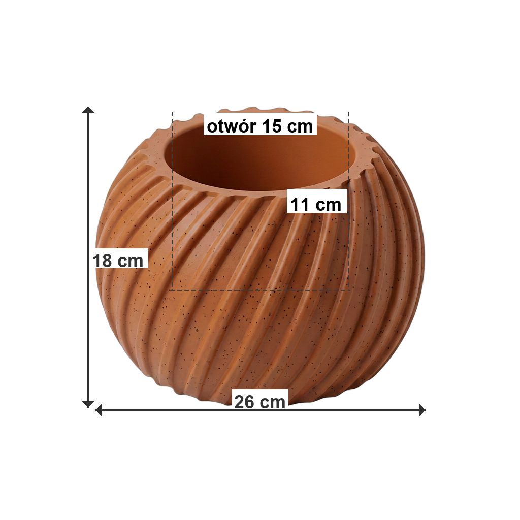 Donica PALLA-DI-VENTO M ECO Rust - wymiary