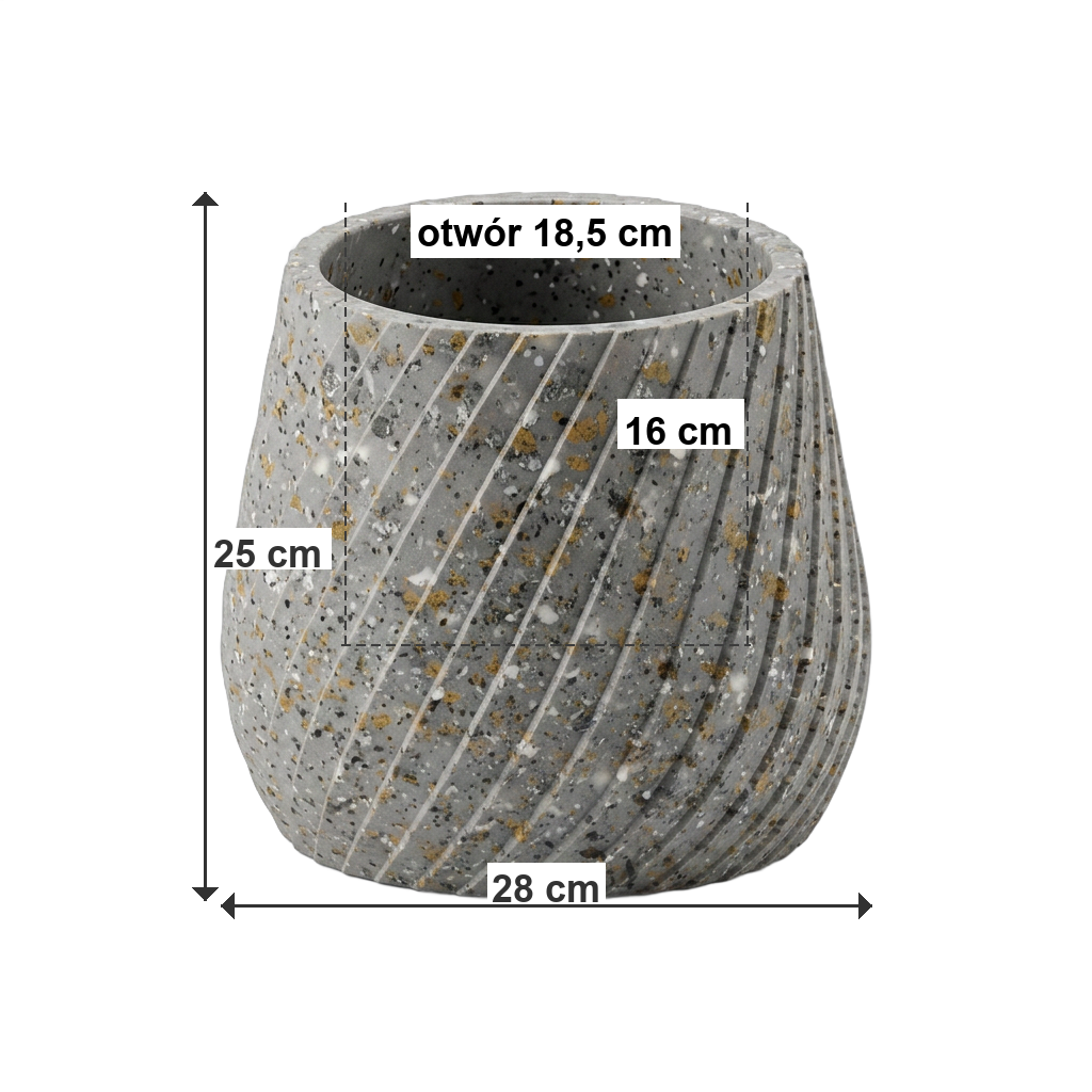Donica PEGAZ M ECO Grey - wymiary