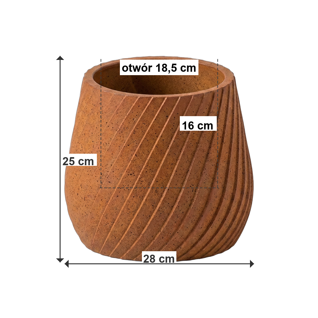 Donica PEGAZ M ECO Rust - wymiary