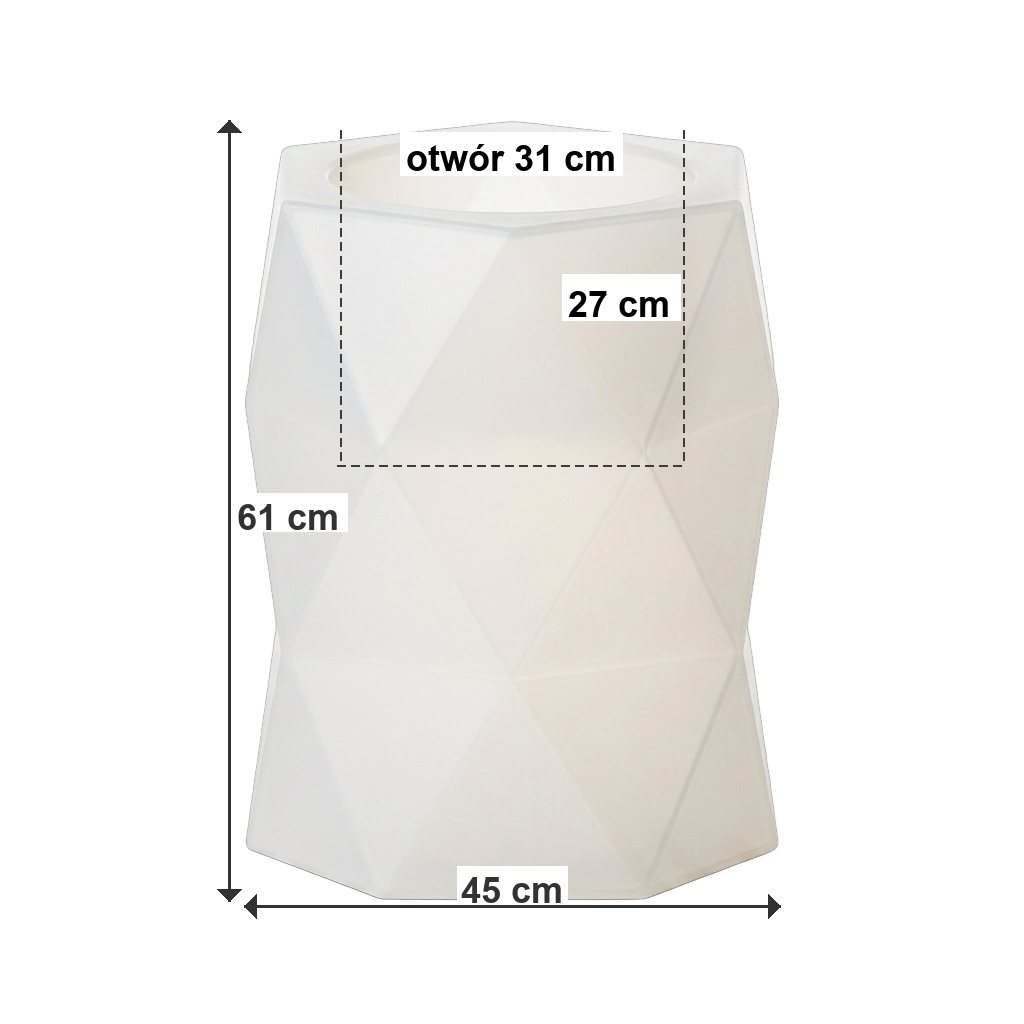 TRIANGOLO L Biały / Transparentny - wymiary