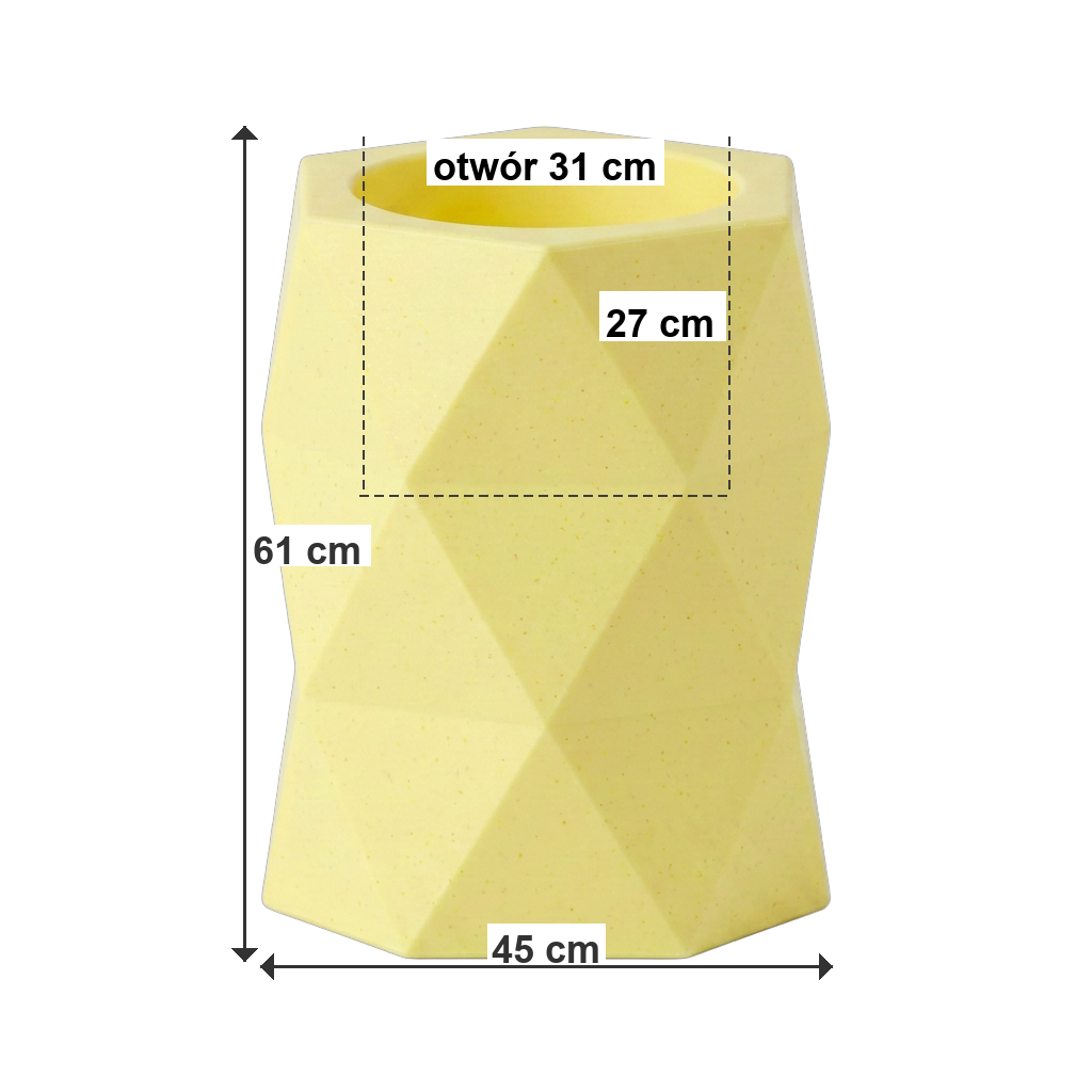 TRIANGOLO L Pastelowy żółty - wymiary