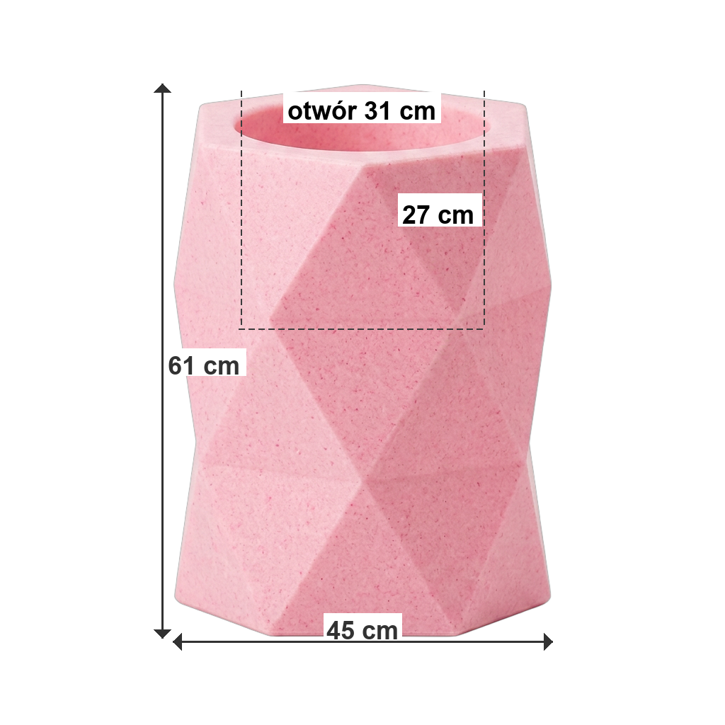 TRIANGOLO L Różowy - wymiary