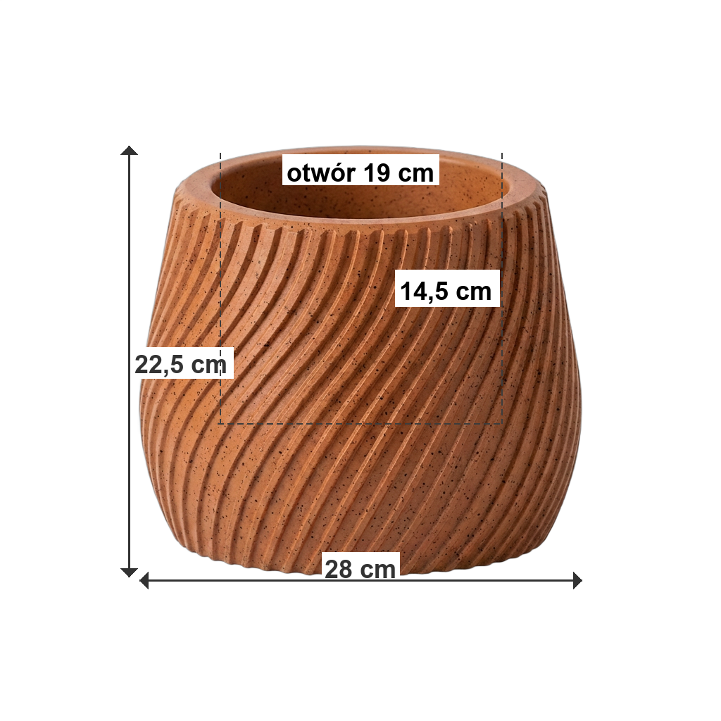 Donica VENTO M ECO Rust - wymiary